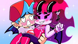 ORIGIN of DEMON GIRLFRIEND Friday Night Funkin Logic  Cartoon Animation [upl. by Amikahs668]