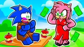 RICH AMY AND POOR SONIC LOVE STORY IN ROBLOX [upl. by Voltmer]