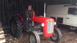 Setting off for a days ploughing on a Massey Ferguson FE35 [upl. by Freeborn]