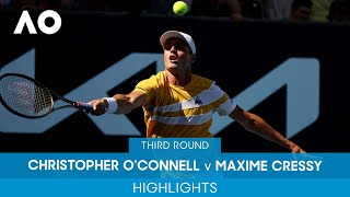 Christopher OConnell v Maxime Cressy Highlights 3R  Australian Open 2022 [upl. by Haeel]