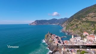 Cinque Terre Monterosso Vernazza Corniglia Manarola Riomaggiore trails view from the drone [upl. by Pauwles884]