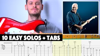 Top 10 EASIEST David Gilmour Solos  Tabs [upl. by Aelyk]