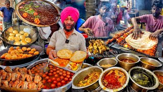 Amritsar Street Food  Sardar Ji Pooria Chole  Sai Chaap Corner Paneer Tikka Mashroom tikka [upl. by Lemcke]