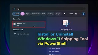 How to Install or Uninstall Snipping Tool on Windows 11 [upl. by Ag]