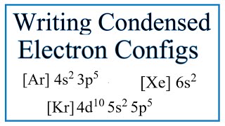 Writing CondensedAbbreviated Electron Configurations [upl. by Terrence]