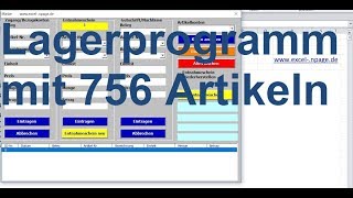 2 Lagerverwaltungsprogramm in Excel VBA mit 756 Artikelnummern selber erstellen [upl. by Patricia284]