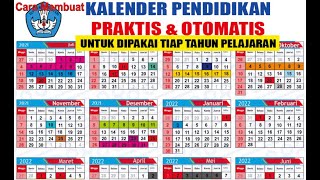 Cara Buat KALENDER PENDIDIKAN Praktis Otomatis [upl. by Schulein350]