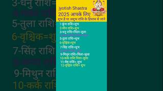 Jyotish Shastra 2025 आपके लिए शुभ है या अशुभ राशि के हिसाब से जाने musicsongastrology 12राशिफल [upl. by Sanbo399]