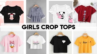 Girls crop tops  Types of crop t shirtCrop top for girls Crop top for women  Tshirt Crop tops [upl. by Aneerb]