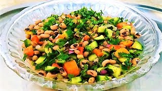 Bean Salad RecipeBlackEyed Bean Salad Recipe Lobia [upl. by Gustin]