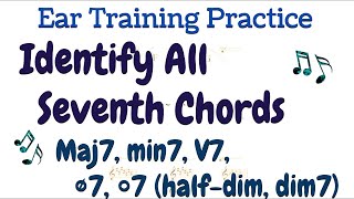 Ear Training Practice  Identify M7 m7 V7 half dim 7 dim7 Chords [upl. by Coleman]