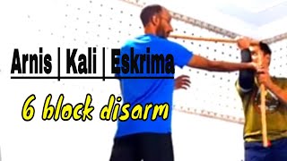 Arnis disarming techniques 6 block tutorial  Filipino Martial Arts [upl. by Krid]