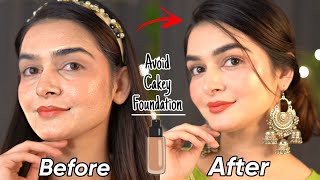 How To Avoid Cakey Foundation On Dry Skin  Flawless amp Smooth  Before amp After [upl. by Lindie]