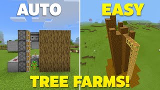 Easy Automatic Tree Farms Tutorial In Minecraft Bedrock fast [upl. by Diarmid433]