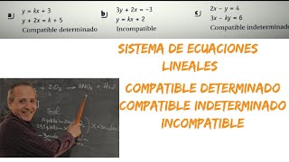 Sistema Lineales Compatible Determinados e Indeterminados e Incompatibles [upl. by Albrecht]