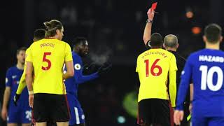 Tiemoue Bakayoko Red Card 30  Watford vs Chelsea 05022018 HD [upl. by Ecirtal]