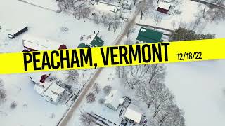 Aerial View Peacham Vermont after a Snowfall  December 2022 [upl. by Repmek223]