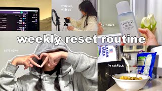 my weekly reset routine cleaning room skincare mask amp hair care [upl. by Giamo]