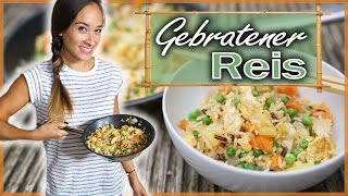 Gebratener Reis mit Gemüse  Fried rice  Gesundes asiatisches Gericht  Nur 12 Minuten amp unter 5€ [upl. by Ezechiel660]