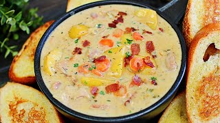 New England Creamy Clam Chowder Soup Recipe  Soooo Comforting [upl. by Mazurek393]