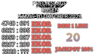 PREDIKSI SGP 10 OKTOBER 2024 2024  PREDIKSI SINGAPORE HARI INI  BOCORAN TOGEL SGP HARI INI [upl. by Tisha]