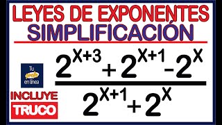 TEORÍA DE EXPONENTES  SIMPLIFICACIÓN Incluye Truco Fácil [upl. by Lemyt168]