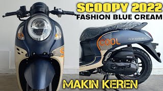 SCOOPY 2022 FASHION BLUE CREAM WARNA BARU REVIEW HARGA [upl. by Ahsoym]