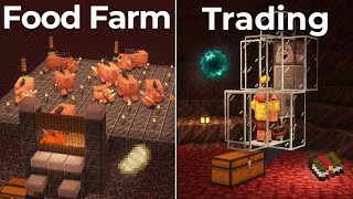 2 EASY Nether Farms For 121 Survival Minecraft [upl. by Anaidirib]