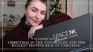 CHRISTMAS IN THE COTSWOLDS AND THE BIGGEST FESTIVE BEAUTY UNBOXING  VLOGMAS DAY 23  PetiteElliee [upl. by Qulllon526]