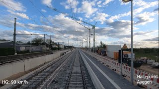 Führerstandsmitfahrt  Wir fahren über das neue Rheintal Gleis  RE Freiburg➡️Basel Bad Bf  BR1462 [upl. by Ibrik]