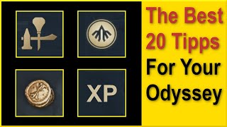 Assassins Creed Odyssey  20 Tips for Experts  How to get more XP Damage Money Ability points [upl. by Enomsed779]