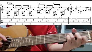 蒲公英的约定 周杰倫  指彈吉他谱 Pu Gong Ying De Yue Ding  Easy Fingerstyle Guitar Playthough Lesson With Tabs [upl. by Gar442]