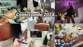 VLOG Começando 2024 Tirei o Mega Hair Organizei a casa Desmontei a árvore Academia  Mercado✨ [upl. by Randee164]