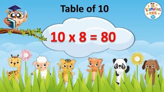 Table of 10  Multiplication Tables for Kids  10 ka Pahada  Maths Tables  Learning Kids TV [upl. by Infield]