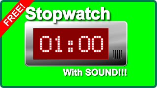 ✅ DIGITAL 1 MINUTE Green Screen TIMER Video Full HD A 60 Seconds STOPWATCH with Sound NO Copyright [upl. by Inajna650]