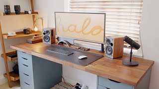 Modern amp Aesthetic IKEA Desk Setup Tour [upl. by Amak]