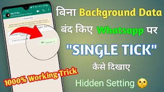 whatsapp single tick only  Hidden Setting [upl. by Namruht]