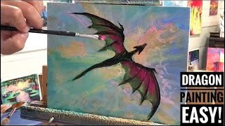 🐉 DRAGON PAINTING  STEP BY STEP ACRYLIC TUTORIAL [upl. by Lingwood]