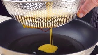 Pass 3 Eggs Through The Sieve – Use A Chopstick To Help [upl. by Grosz194]