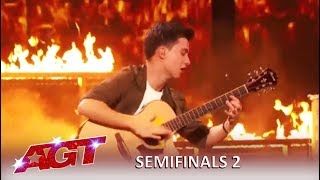 Marcin Patrzalek Master Guitarist Is On FIRE and Proves Simon Wrong  Americas Got Talent [upl. by Notxed]