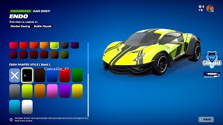 Fortnite NEW Endo Car Full Showcase Rocket Racing Bundle [upl. by Yelir]