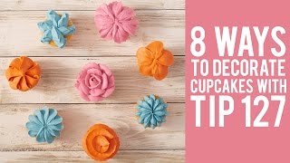 How to Decorate Cupcakes with Tip 127 – 8 ways [upl. by Laws158]