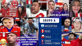 MEJORES REACCIONES DE CHILENOS Y PERUANOS AL PEGAR ARGENTINA EN EL SORTEO DE LA COPA AMÉRICA 2024 [upl. by Barbarese]