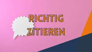 How to Wie zitiere ich richtig  Universitätsbibliothek Leipzig [upl. by Sutherlan]