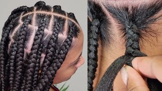 LARGE KNOTLESS BRAIDS PERFECT GRIP  BEGINNER FRIENDLY 👌🏾👏🏾 [upl. by Neelrac]