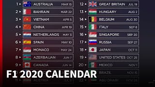 2020 F1 calendar  whats new [upl. by Baldwin]