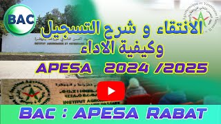 كيفية وطريقة التسجيل وعتبات الانتقاء APESA Rabat 2024 [upl. by Nolak427]