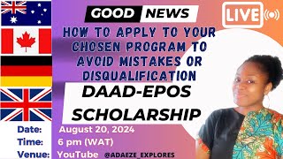 DAAD EPOS SCHOLARSHIPHOW TO APPLY [upl. by Regazzi802]