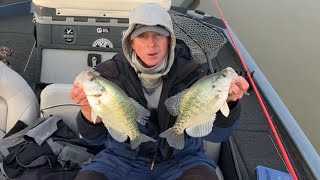 Sardis Lake Crappie Fishing in Winter [upl. by Adrahs]