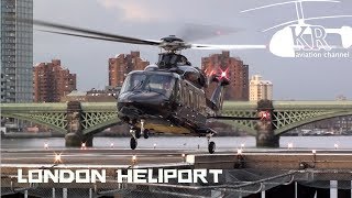 VIP AW139 landing startup and take off at London Heliport [upl. by Phippen464]